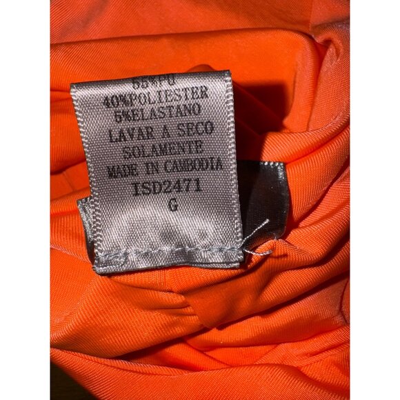 Bright Orange Plunge Halter Bodysuit Large Stretch Sexy Retro Pinup Dancer Cute - Picture 6 of 7